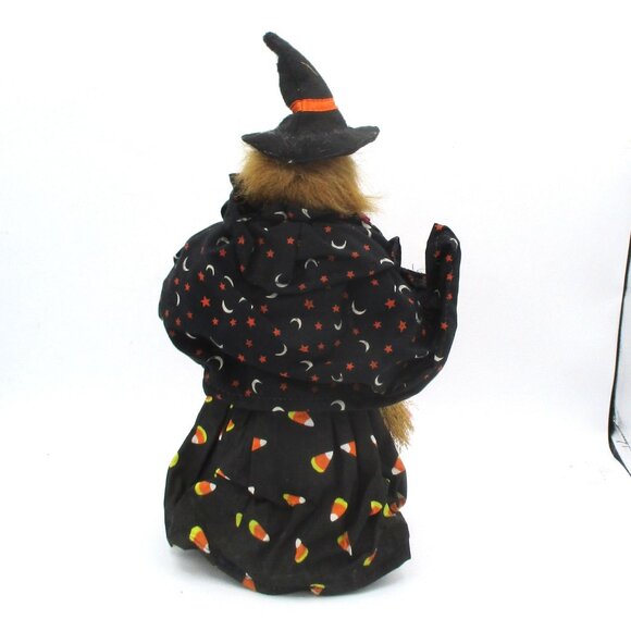 Vintage Lillin Vernon Witch Doll 90"s Halloween Moon Stars 14" Broom - Picture 4 of 4